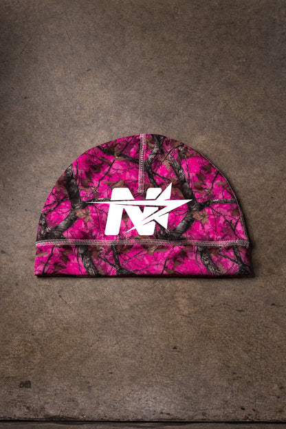 ‘pink woods’ skully cap