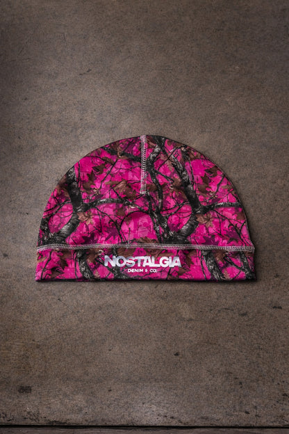 ‘pink woods’ skully cap