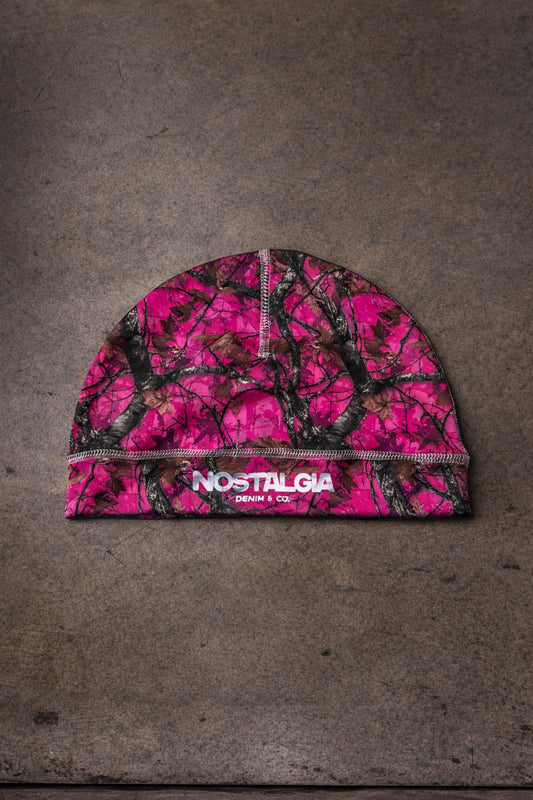 ‘pink woods’ skully cap